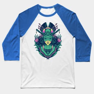 Japanese girl illustration Baseball T-Shirt